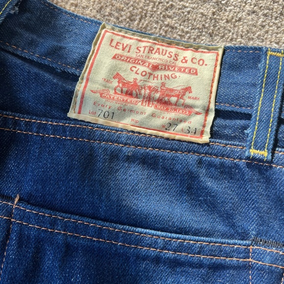 Levi’s 701 1950s Selvage Denim Jeans Size 27 25” Inseam - Picture 3 of 5